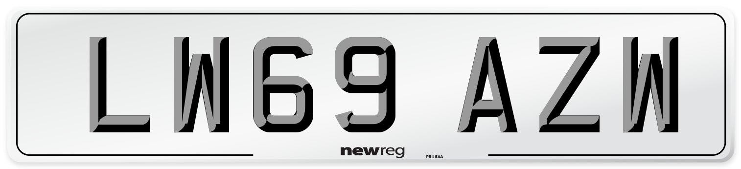LW69 AZW Number Plate from New Reg